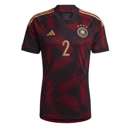Germany Antonio Rudiger #2 Replica Away Stadium Shirt World Cup 2022 Short Sleeve